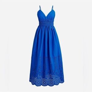 J.Crew V-neck smocked-waist dress in cotton poplin-size 2-NWT